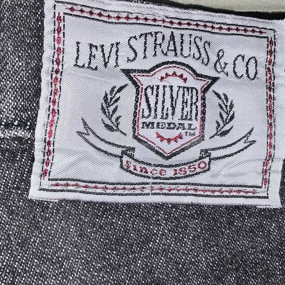 Vtg Levis Silver Medal Mens Straight Leg Stretch Jeans Faded Black Sz 42x30 USA‎